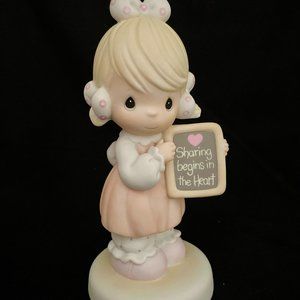 Precious Moments Sharing Begins in the Heart Porcelain Figurine